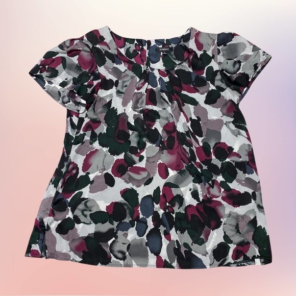 ELEMENTZ Multicolored Short Sleeve Pleated Blouse - Picture 11 of 11